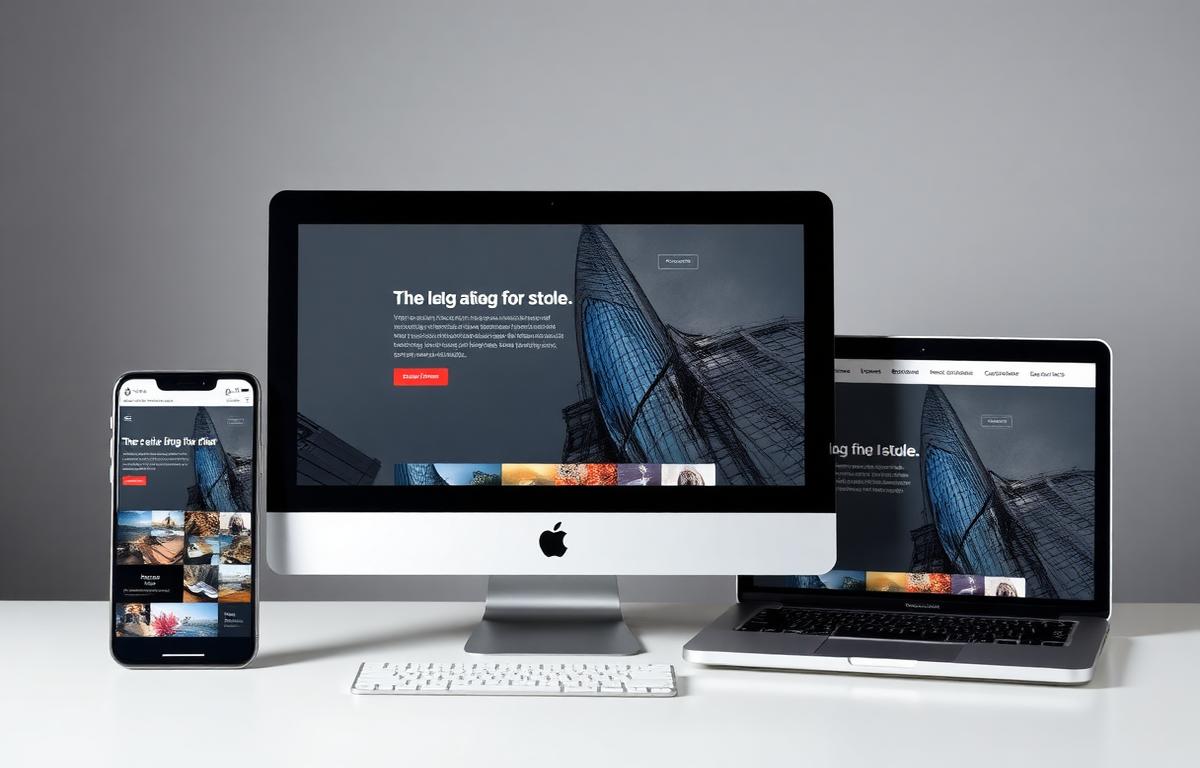 Same website rendered across phone, tablet, and desktop